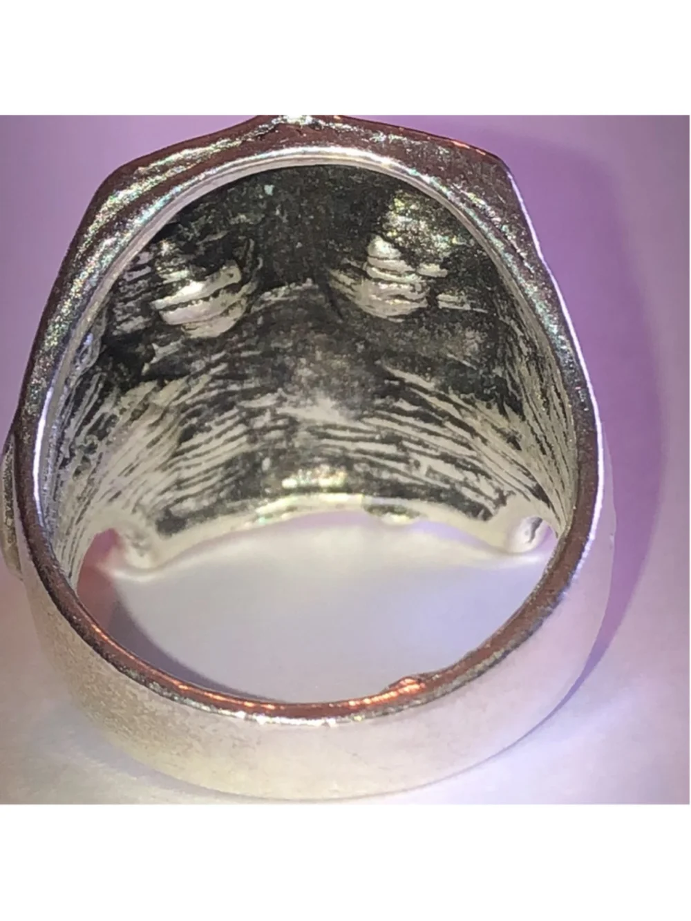 Size 10 Silver Tone Mens Skull Biker Bikercore Ring